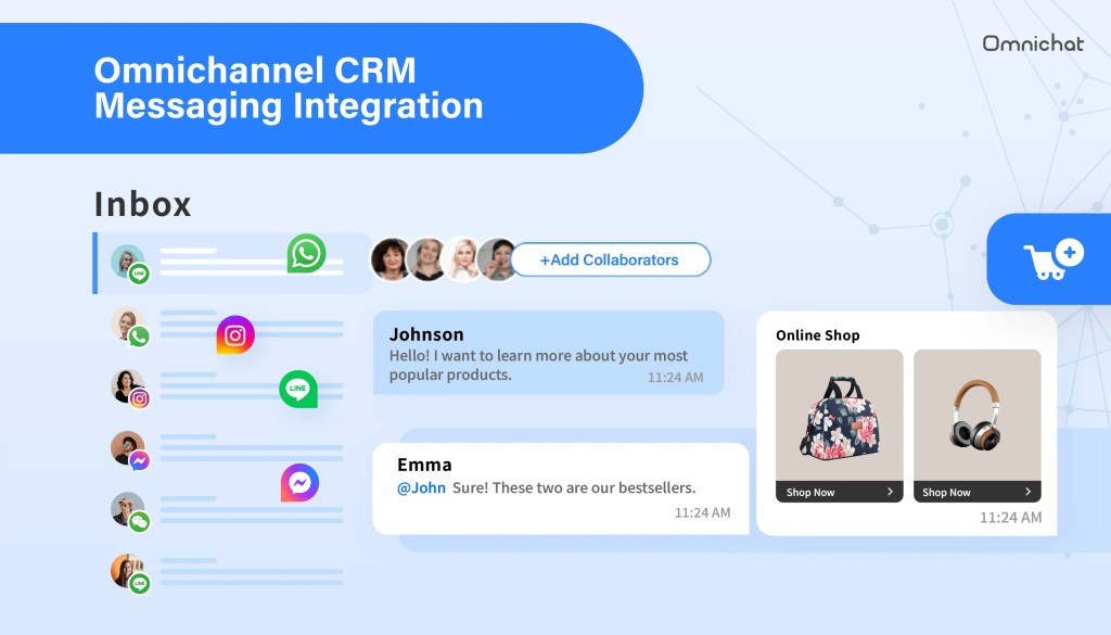 Omnichannel CRM messaging integration by Omnichat for multi-channel customer communication