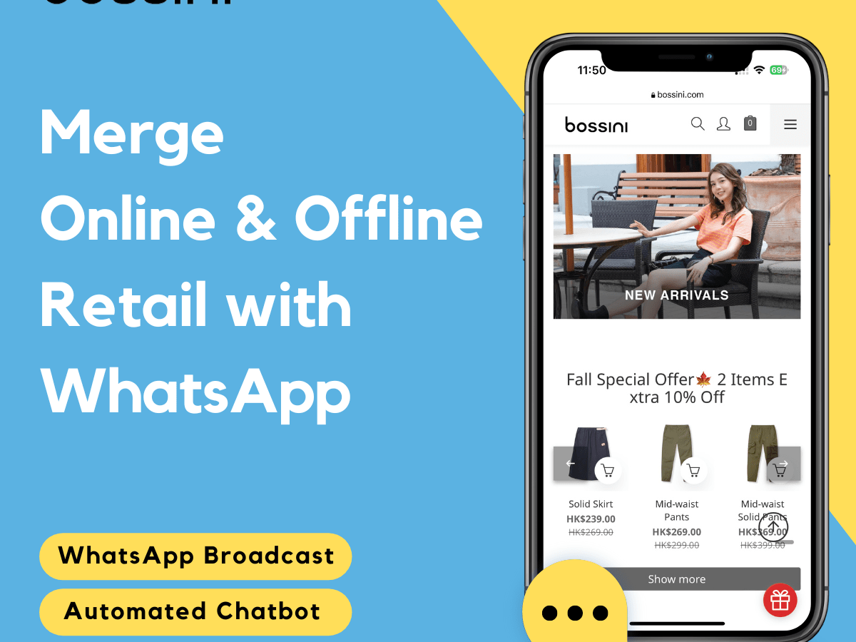 bossini facilitated marketing campaigns with WhatsApp Broadcast and Coupons across online and offline