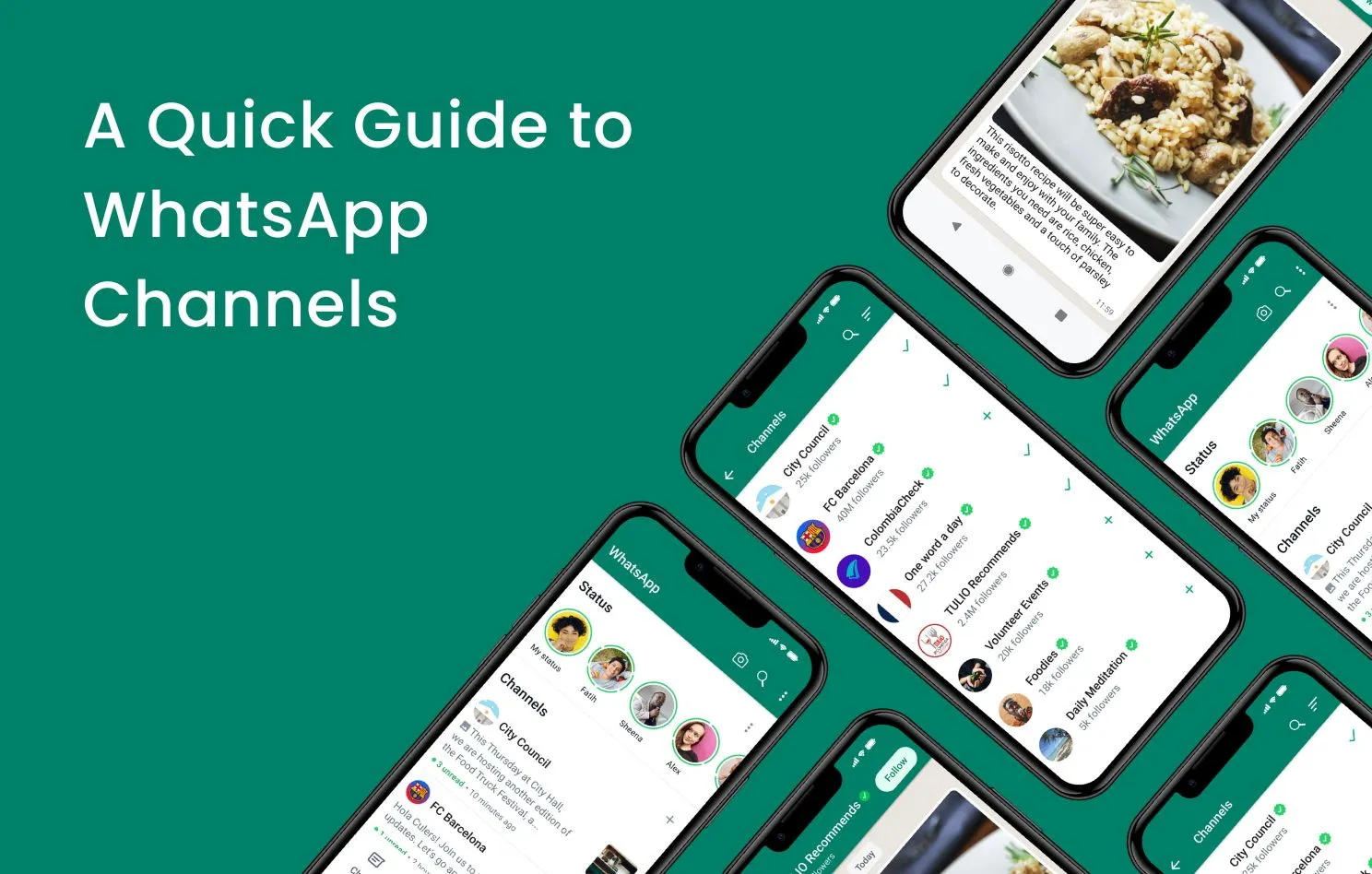 WhatsApp Channels guide for business showing how brands use channels for updates and marketing