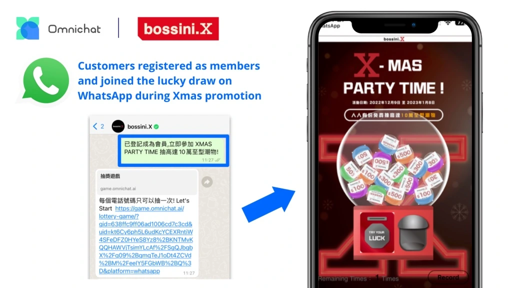 bossini.X introduced a capsule toy game during the Christmas season.
