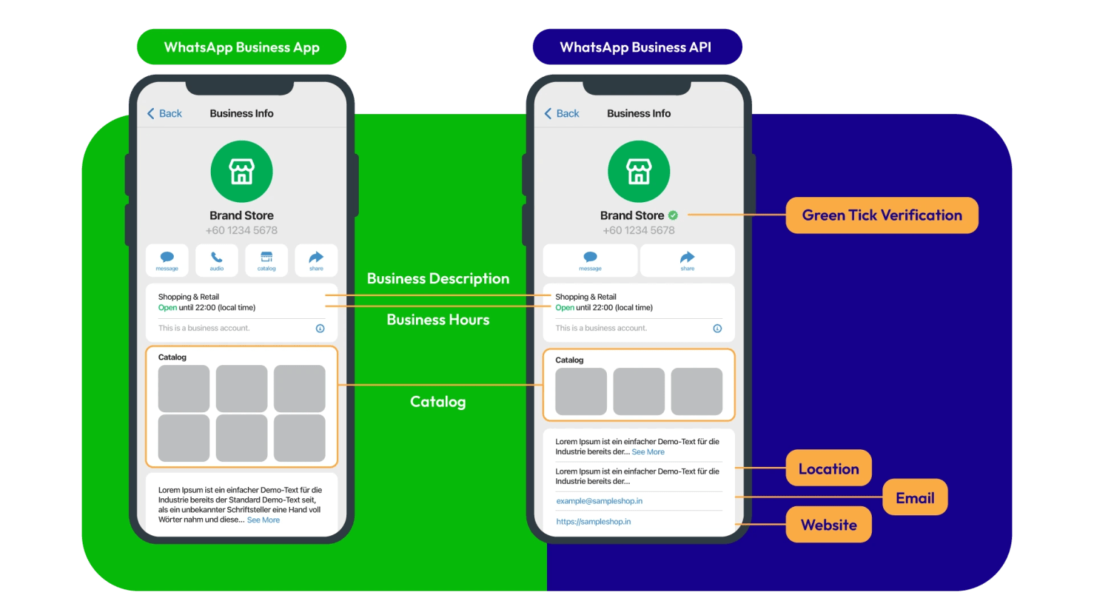 Complete WhatsApp Business profile for retail with Business App and API