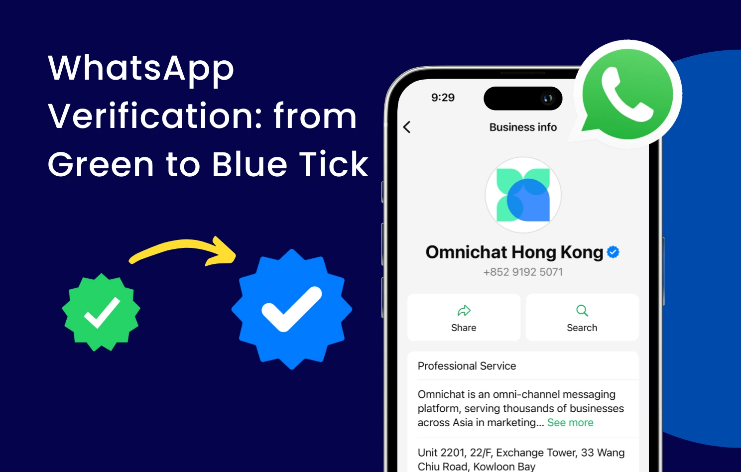 WhatsApp Blue Tick Verification vs Green Tick (2026) - Omnichat Blog