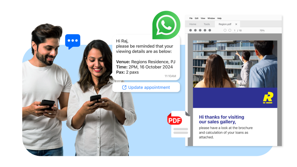Automated WhatsApp follow-up messages for real estate enquiries