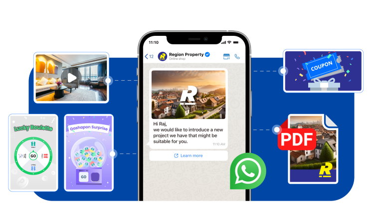 Showcasing real estate properties with images and videos on WhatsApp