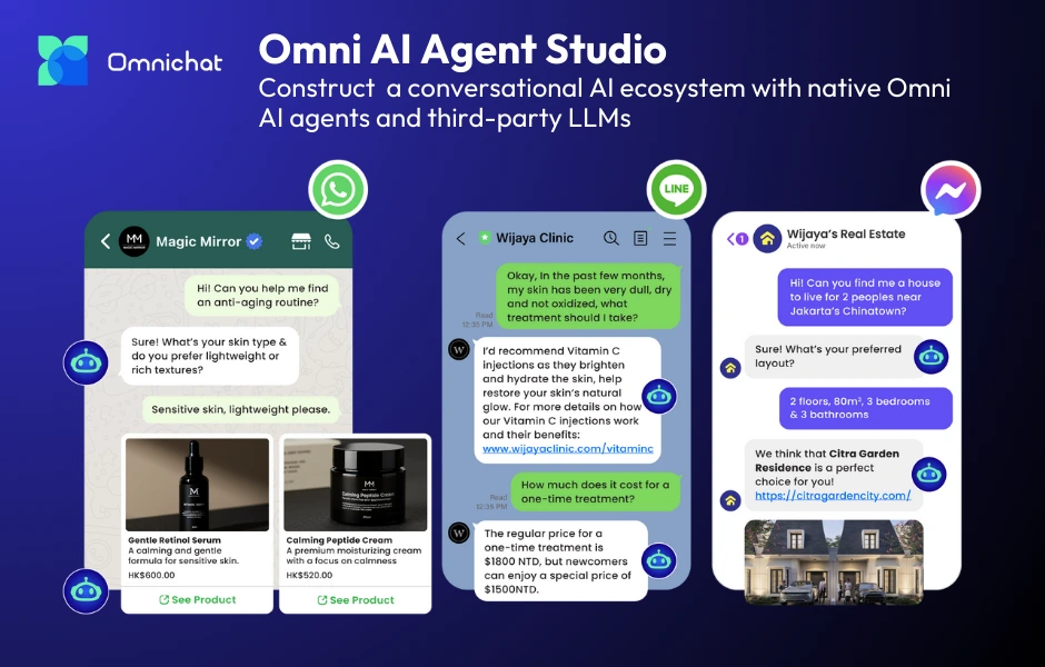 Omnichat’s Omni AI Agent Studio with more flexible conversational AI control