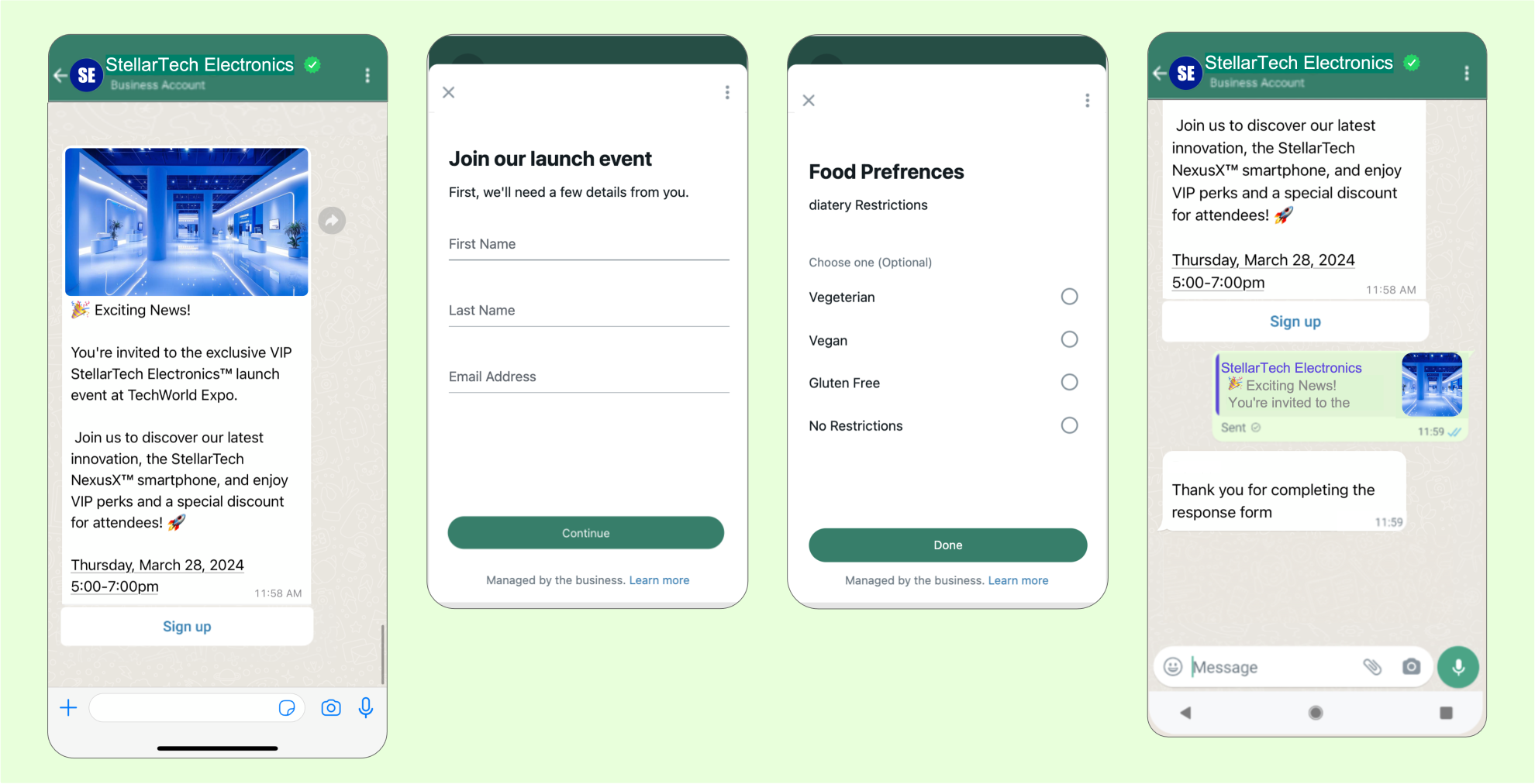 使用 WhatsApp Flows 於 WhatsApp 內完成活動報名流程