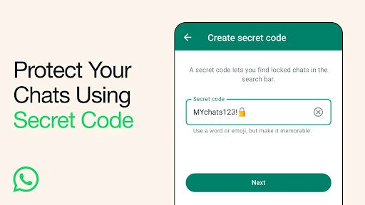 WhatsApp 對話鎖定的秘密代號設定示範