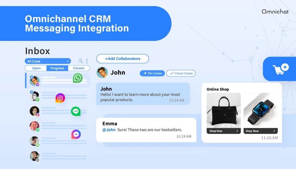 Omnichat omnichannel CRM integration with WhatsApp Business API for customer messaging and automation