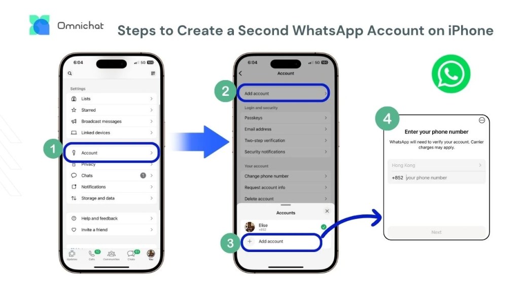 Steps to Create a Second WhatsApp Account on iPhone
