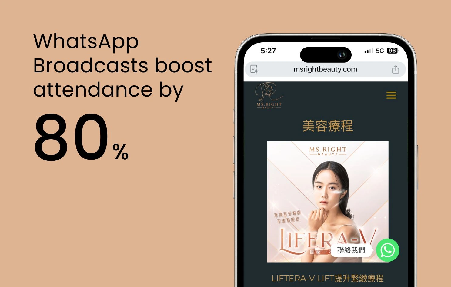MS.RIGHT MEDICAL Boosts Appointment Attendance by 80% via Omnichat Precision WhatsApp Broadcasts